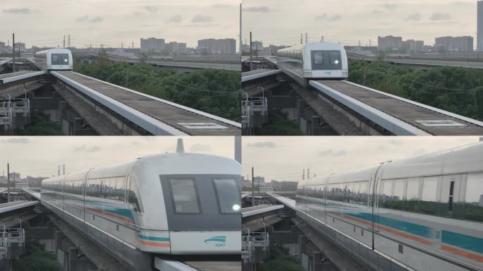 上海磁悬浮列车龙阳路站进站高清视频
