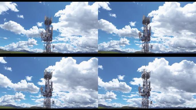 4k移动电信联通智能5G基站通讯信号塔