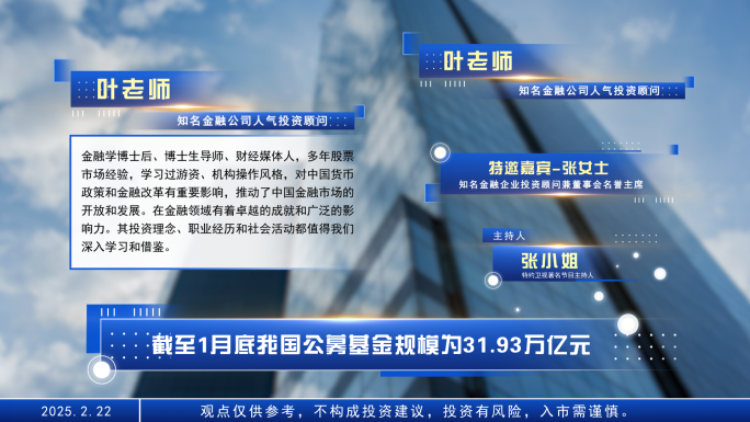 金融会议商务栏目人名条字幕条包装
