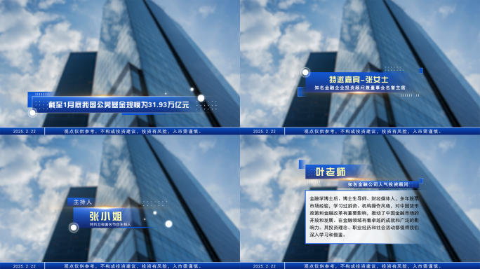 金融会议商务栏目人名条字幕条包装