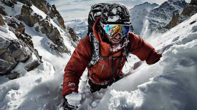 极限运动者攀登雪山【4K】