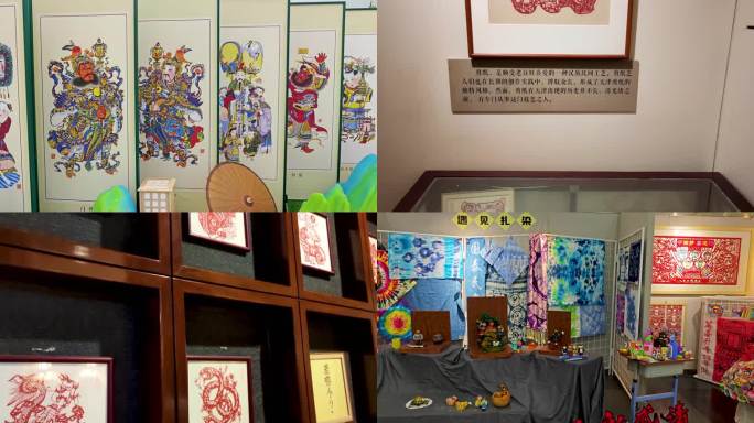 天津非遗技艺年画剪纸扎染实拍