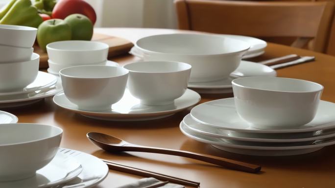 精致餐具摆放展示