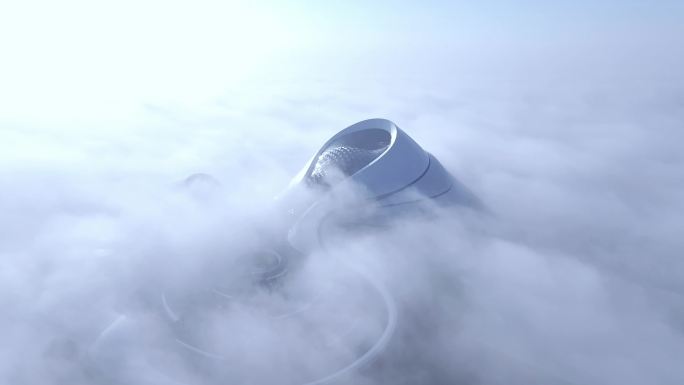 4K 航拍哈尔滨平流雾地标建筑1