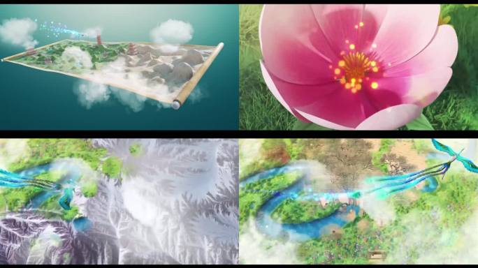 宣传片3D动画凤凰清明节气山河大地