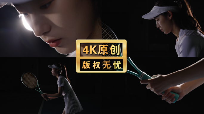 大学校园挥汗如雨的漂亮网球少女