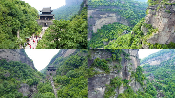 航拍四川省广元市剑门蜀道剑门关旅游区