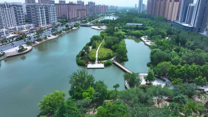 冠县 清泉河 航拍 水利风景区 河水