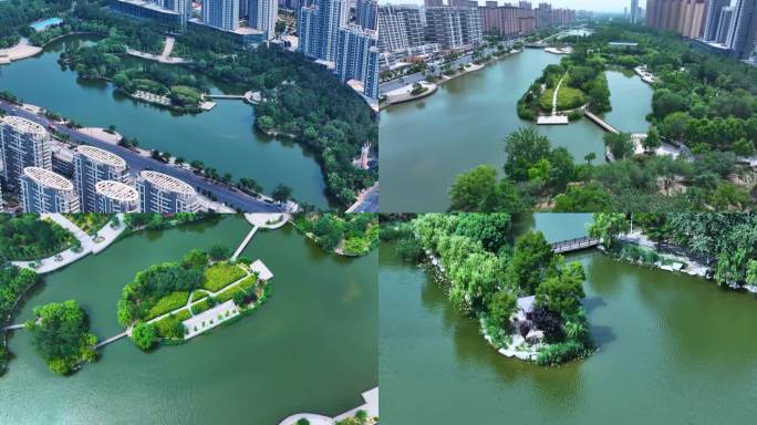 冠县 清泉河 航拍 水利风景区 河水