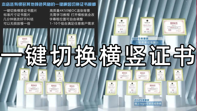 横竖荣誉专利证书奖状资质解决方案5