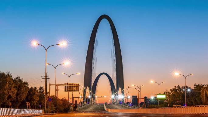 【4k】北京石景山首钢大桥日出延时