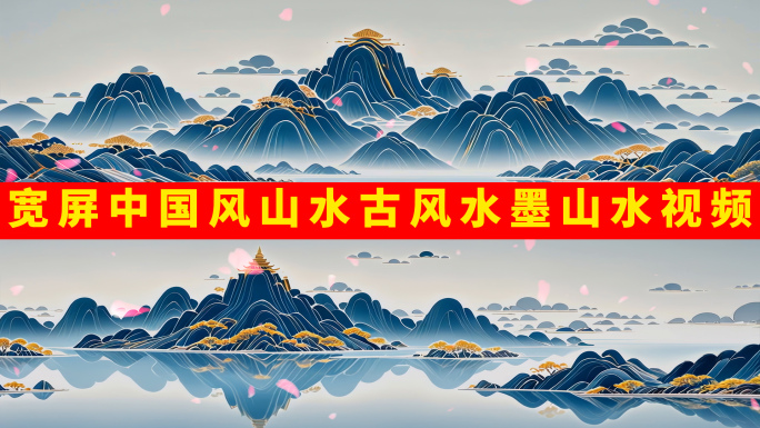 宽屏中国风山水古风水墨山水视频