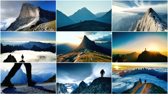登顶登山日出超越自己升华【合集】