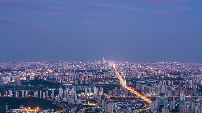 【4k】北京大广全景夜景日落延时