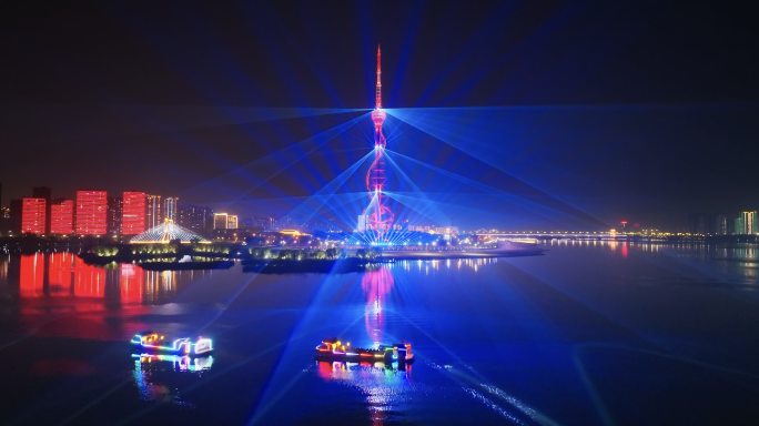 临沂夜景 沂河灯光秀 新琅琊 水韵琅琊