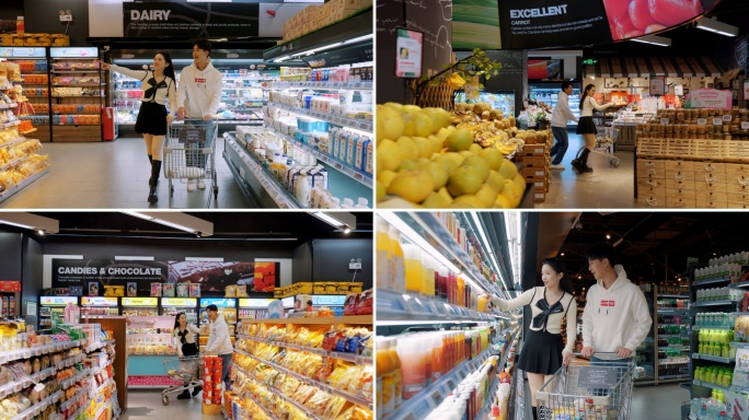 商场购物超市消费都市情侣吃喝玩乐甜蜜瞬间