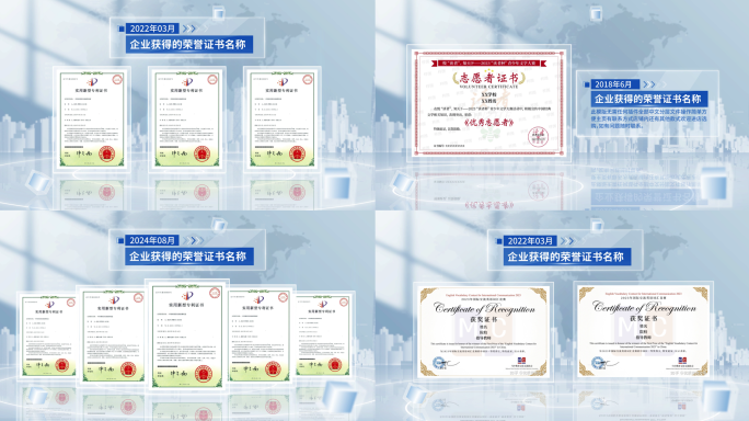 【原创】企业荣誉资质证书展示ae模板