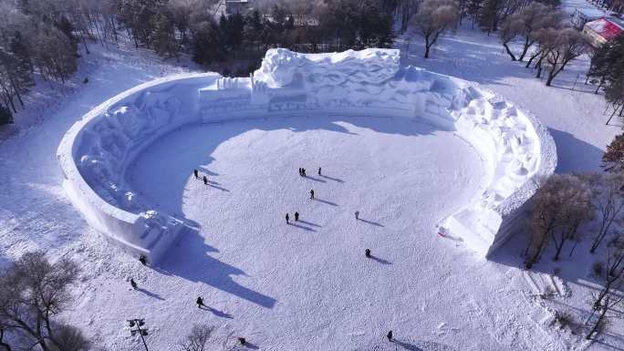 4K 哈尔滨第37届太阳岛雪博会素材