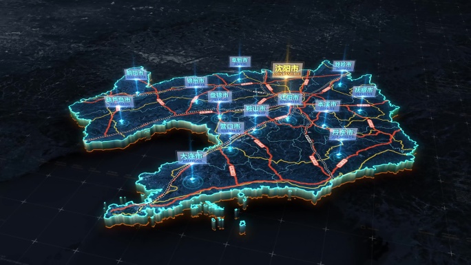 辽宁省区位交通分析辽宁地图AE模板