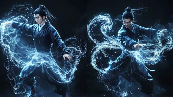武侠风 太极 粒子 水流