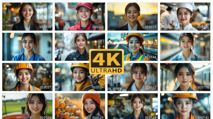 4K女性自信微笑笑容1