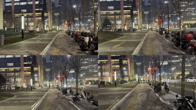 北京CBD夜景街景