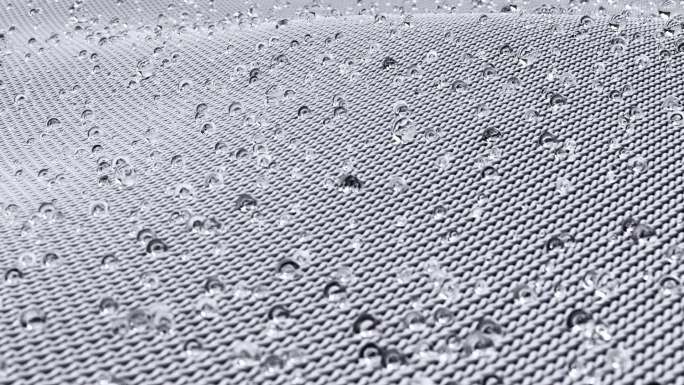 微观科技纳米防水布料上的小水珠 面料波动