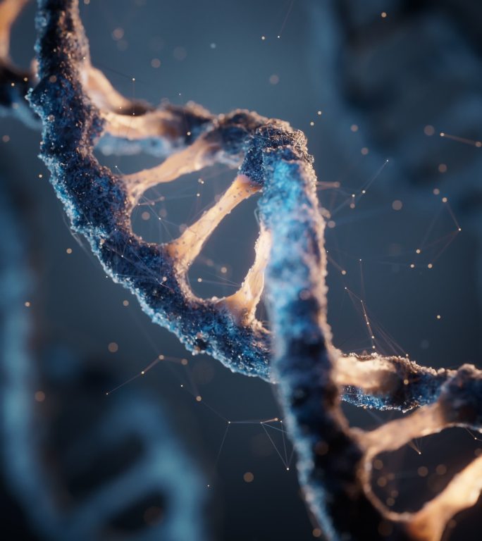 生物科技DNA基因结构三维渲染