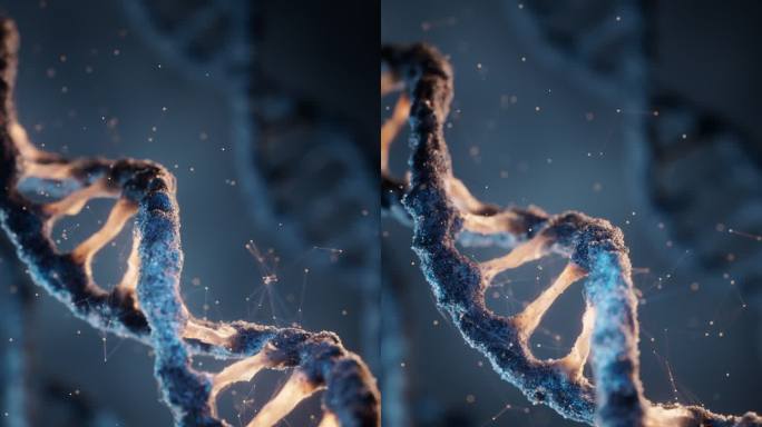 生物科技DNA基因结构三维渲染
