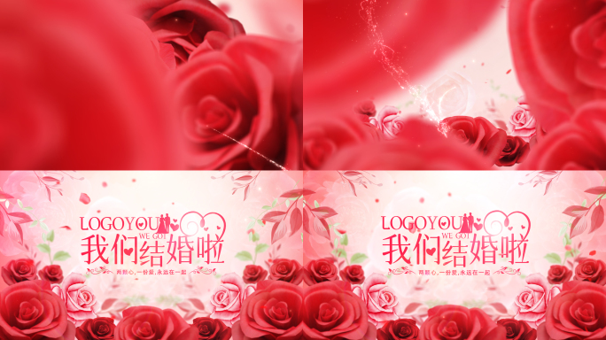 无插件)唯美爱情结婚片头AE模板