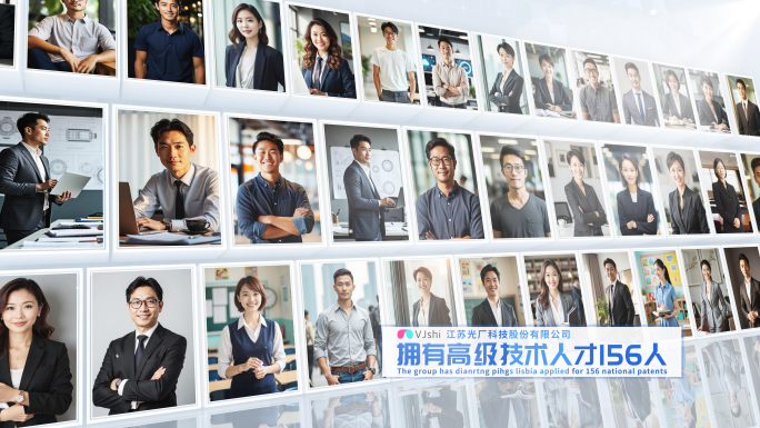 多人物照片墙展示人才团队展示