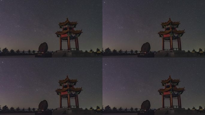 星空下的古建筑之美