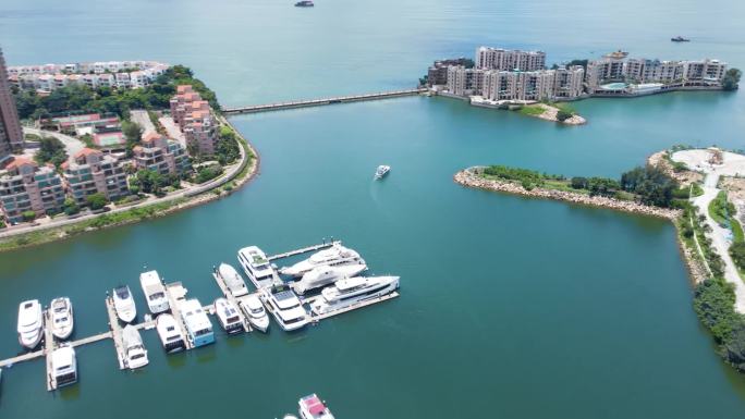 海湾游艇码头风光黃金海岸香港海上海景旅游