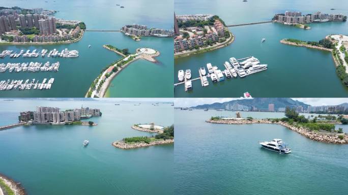 海湾游艇码头风光黃金海岸香港海上海景旅游