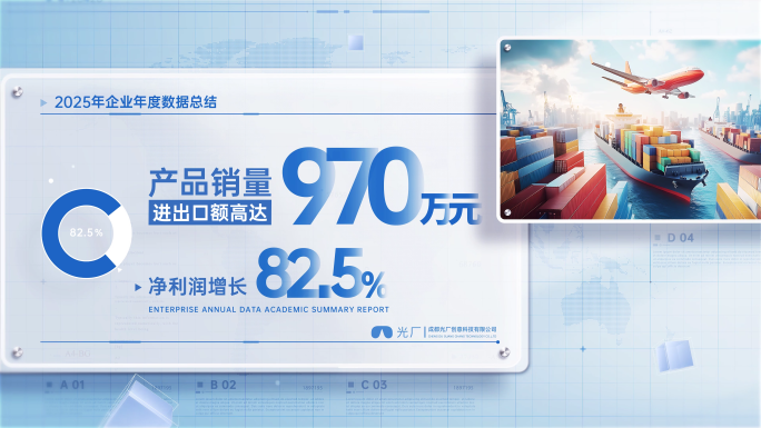 企业年度数据可视化报告图文展示AE模版