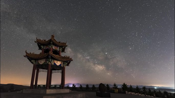星空下的古建筑之美