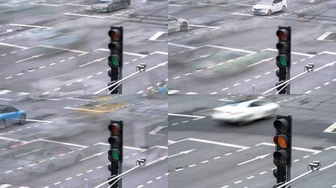 车流 城市交通路口车流 交通路网交通安全