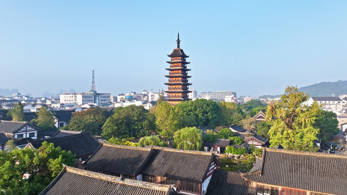 常熟方塔昆承湖地标实拍视频