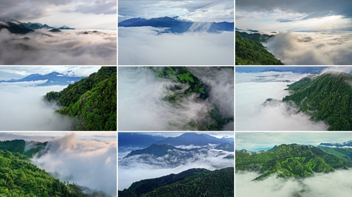 云海山川森林云绿水青山云雾山水风光