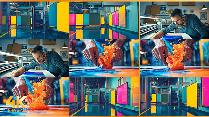 印刷工艺视觉盛宴 画家艺术家工作室创作