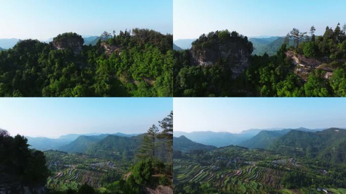 梯田风光与山峦叠嶂