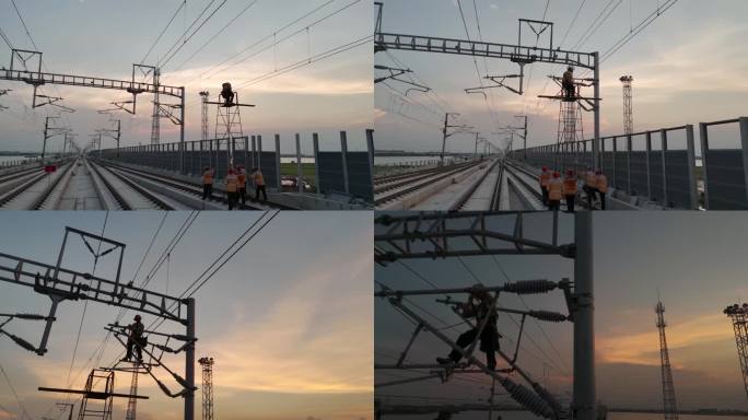 高铁线路检修施工航拍