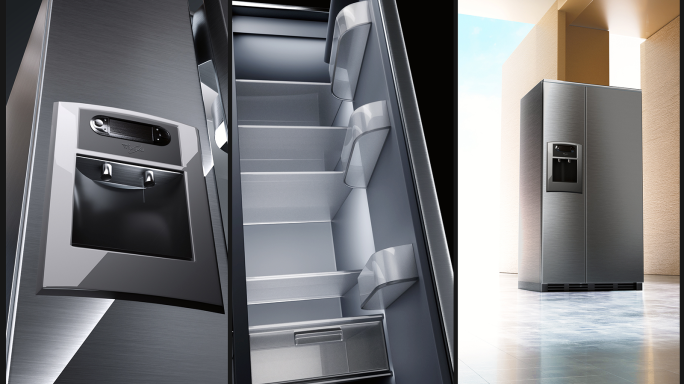 现代冰箱特写展示C4D+AE视频素材