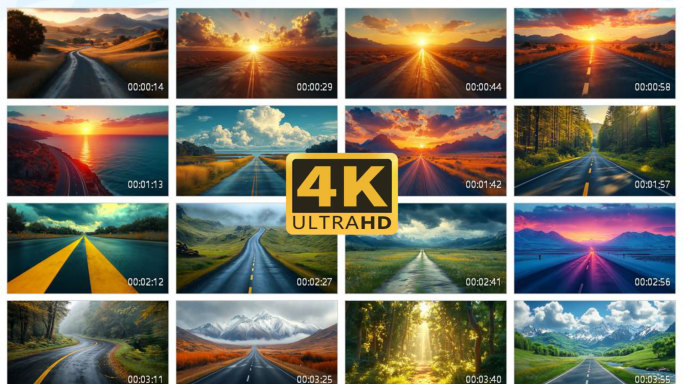 4K道路公路路未来梦想之路启航1