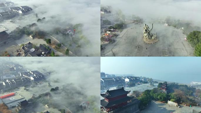 岳阳巴陵广场平流雾