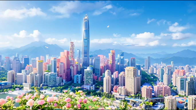 深圳地标繁花盛景建筑开花万物开花