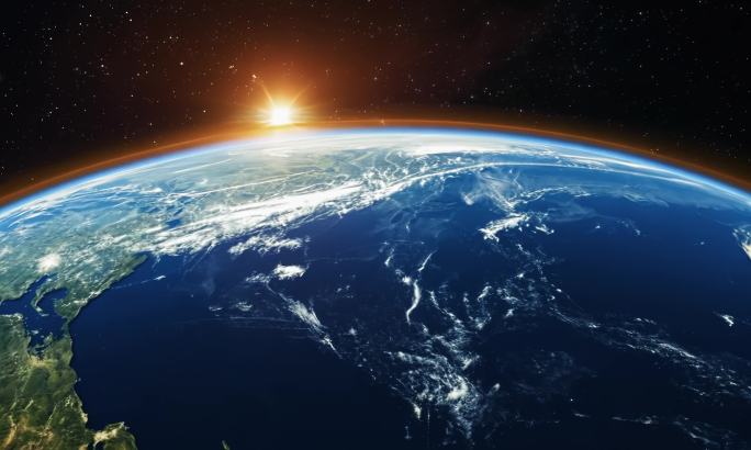 宇宙星空日出 之美太空视角