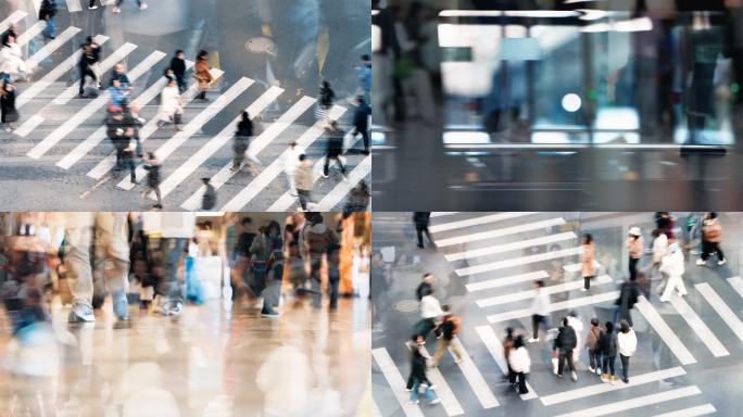 城市 人群 脚步 穿梭 慢快门