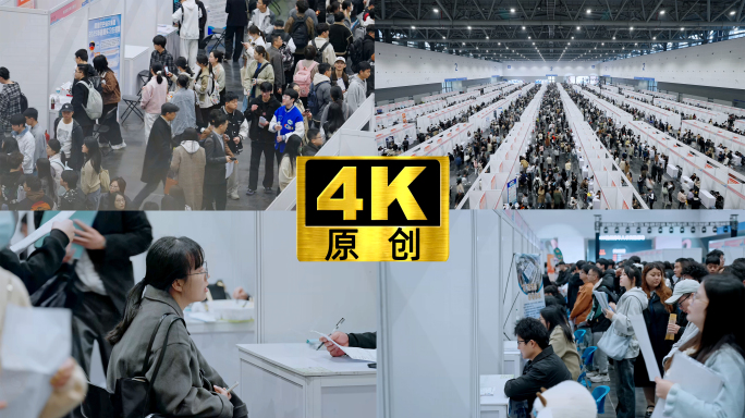 企业招聘会毕业生就业双选会应聘人流延时