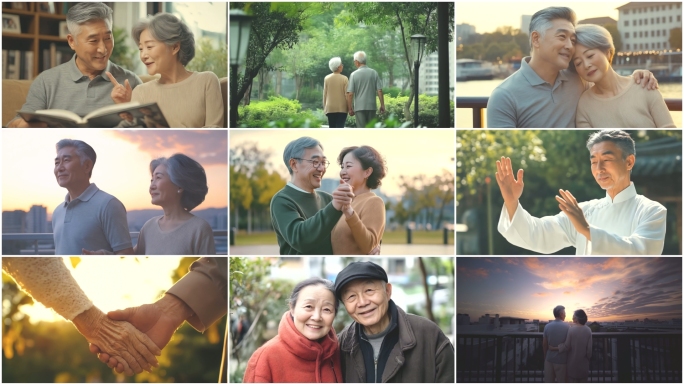老年夫妇幸福生活活力健康生活方式